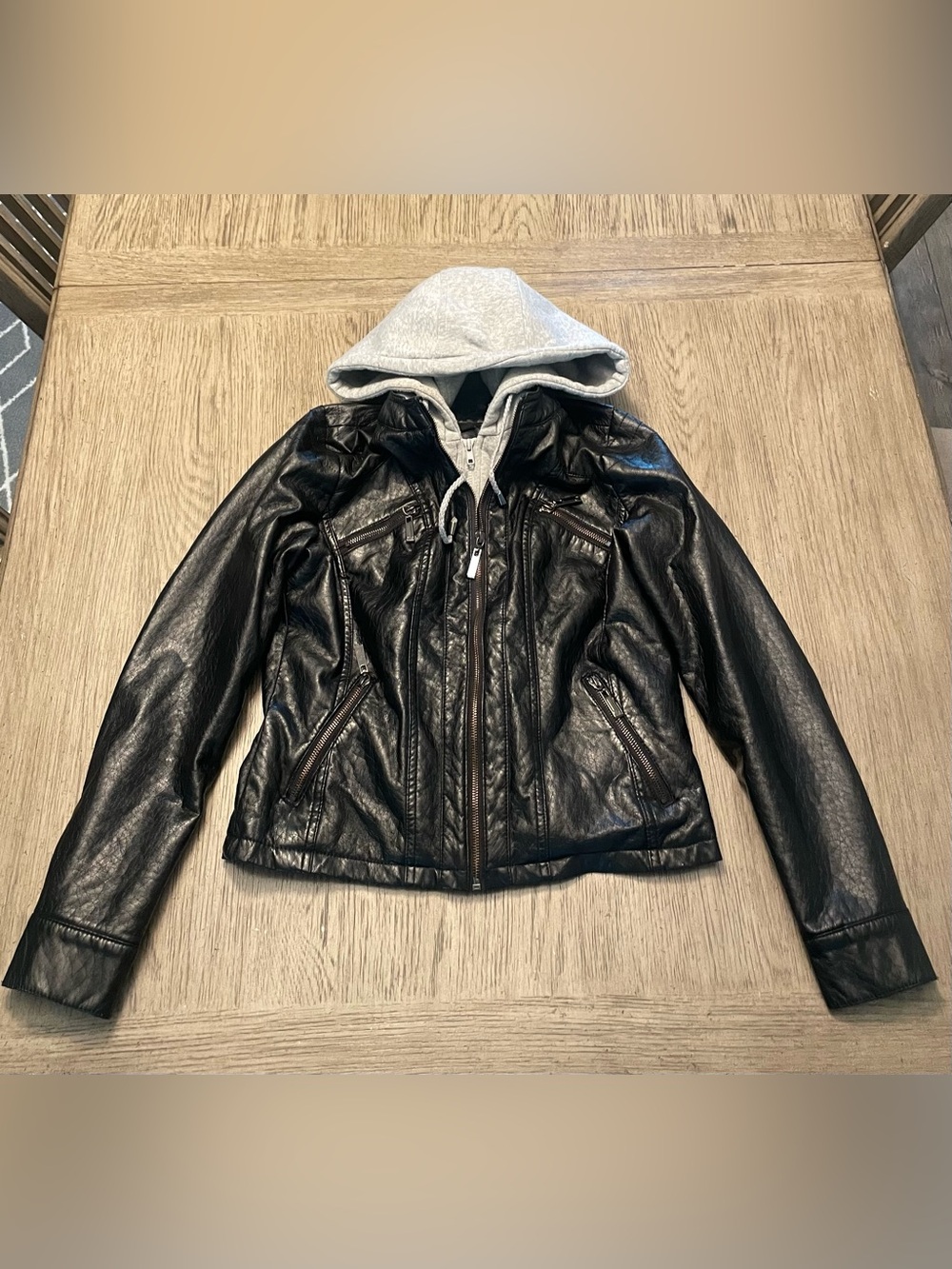 J2 women’s faux leather moto jacket, small